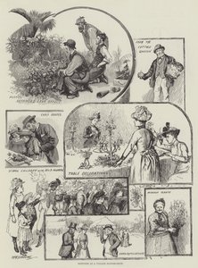 Skizzen bei einer Dorffloralshow von William Henry Charles Groome