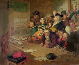 Warten auf Nachrichten von der Verhaftung Robespierres (1758-94) im Jahr 1794, 1866 von William Henry Fisk