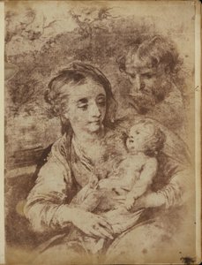 Die Heilige Familie mit drei Cherubim