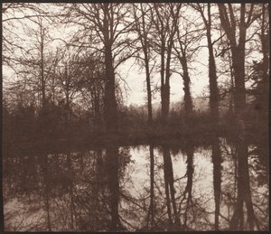 Winterbäume, die sich in einem Teich spiegeln, 1841-42