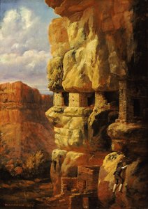 Klippenhäuser am Rio Mancos, Colorado von William Henry Holmes