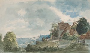 Häuser in einer weiten Landschaft, späte 1820er von William Henry Hunt