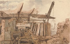 Der Bau der Waterloo-Brücke von William Henry Hunt