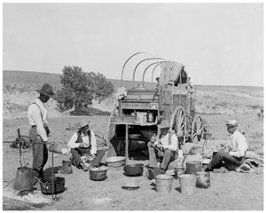 Campwagen bei der Texas-Rundfahrt von William Henry Jackson