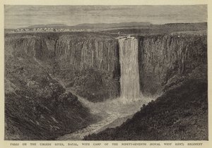 Wasserfälle am Umgeni-Fluss, Natal, mit Lager des 97. (Royal West Kent) Regiments von William Henry James Boot