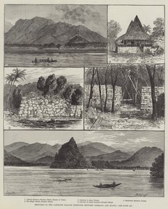 Skizzen auf den Karolineninseln, umstritten zwischen Deutschland und Spanien