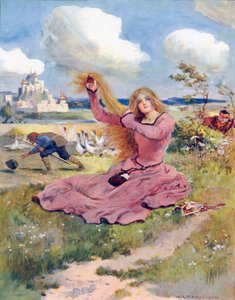 Blas, ihr Winde, blas, sage ich, blas den Hut des Gänsehüters weg von William Henry Margetson