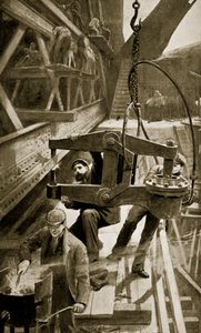 Hydraulisches Nieten an der Forth Bridge von William Henry Margetson