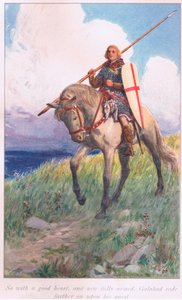 So mit gutem Herzen und besser bewaffnet, ritt Galahad weiter auf seiner Suche von William Henry Margetson