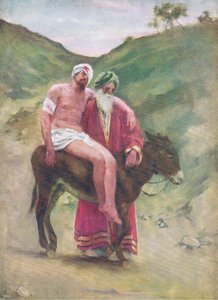 Der barmherzige Samariter, aus Das Bibelbilderbuch, veröffentlicht von Thomas Nelson, ca. 1950 von William Henry Margetson