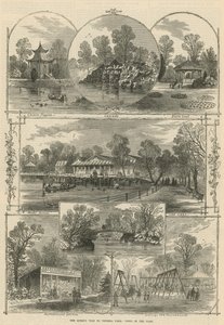 Der Besuch der Königin im Victoria Park: Ansichten im Park (Gravur) von William Henry Prior
