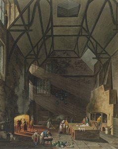 Innenansicht der Küche, Trinity College, Cambridge, aus The History of Cambridge, graviert von Joseph Constantine Stadler, veröffentlicht von R. Ackermann, 1815 von William Henry Pyne