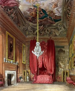 Königin Marys Staatsbettkammer, Hampton Court aus Pynes 