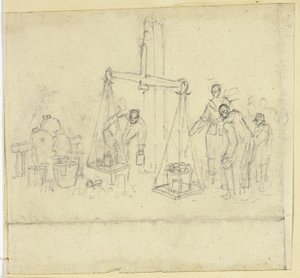 Waagen auf dem Markt von William Henry Pyne