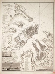 Plan der Häfen und Befestigungen von Valetta auf der Insel Malta, ca. 1821 von William Henry Smyth
