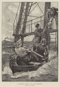 Ein Weihnachtskuchen für den Leuchtturm von William Heysham Overend