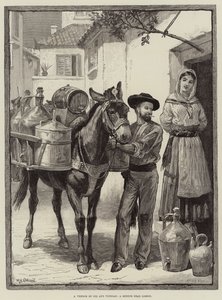 Ein Verkäufer von Öl und Essig, eine Skizze in der Nähe von Lissabon von William Heysham Overend