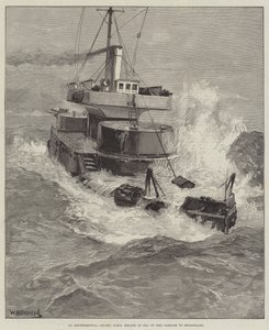 Eine experimentelle Kreuzfahrt, HMS Hecate auf See auf ihrer Passage nach Helgoland