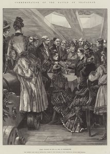 Gedenken an die Schlacht von Trafalgar, HMS Victory am 21. Oktober 1886 in Portsmouth