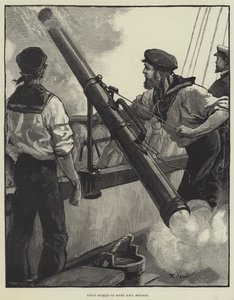 Raketenabschuss an Bord der HMS Monarch