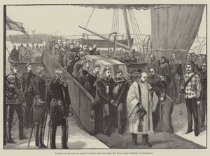 Begräbnis des Herzogs von Albany, Landung des Leichnams von der königlichen Yacht Osborne in Portsmouth von William Heysham Overend