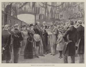 Empfang von Lord Salisbury am Bahnhof von Belfast von William Heysham Overend