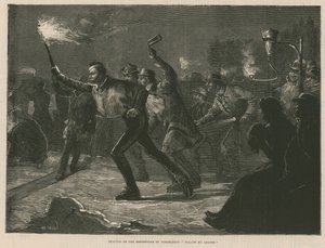Schlittschuhlaufen auf der Serpentine bei Fackellicht von William Heysham Overend