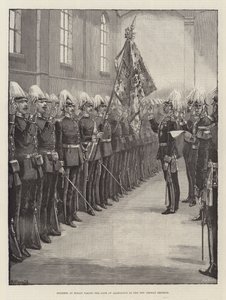Soldaten in Berlin leisten den Treueeid auf den neuen deutschen Kaiser von William Heysham Overend