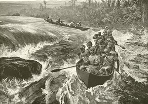 Stanley durchquert die Stromschnellen des Kongo von William Heysham Overend