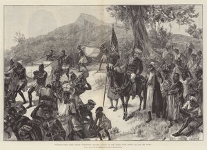 Stanleys Emin-Pascha-Entlastungsexpedition verlässt Matadi am Kongo, mit Tippoo Tib und seinen Frauen