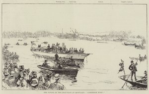 Das Ende des Bootsrennens in Mortlake, Cambridge gewinnt! von William Heysham Overend