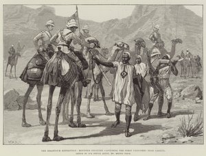 Die Khartoum-Expedition, berittene Infanterie fängt die ersten Gefangenen in der Nähe von Gakdul von William Heysham Overend