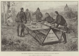 Die Looshai-Expedition, Frühstück auf dem Marsch am frühen Morgen
