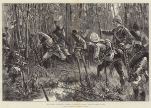 Die Looshai-Expedition, Goorkhas räumen einen Durchgang durch den Bambusdschungel von William Heysham Overend