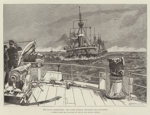 Die Marine-Manöver, die erste Division umrundet die Longships
