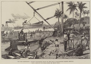 Die Nil-Expedition, Boote entladen Boote am Nil auf der Insel Elephantine, Assouan von William Heysham Overend