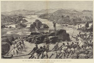 Die Nil-Expedition, der Dampfer Nassif-Kheir passiert das erste Tor des zweiten Katarakts von William Heysham Overend