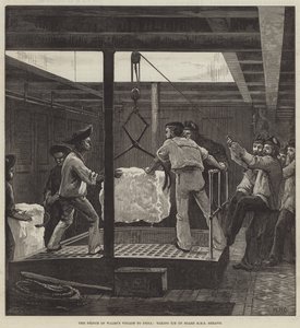 Die Reise des Prinzen von Wales nach Indien, Eis an Bord der HMS Serapis nehmen