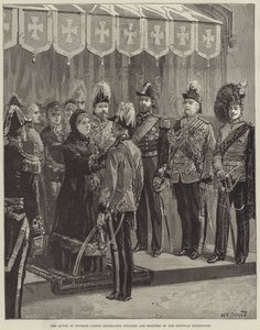 Die Königin im Windsor Castle dekoriert Offiziere und Soldaten der ägyptischen Expedition von William Heysham Overend