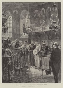 Die königliche Heimkehr in Bukarest, Zeremonie in der Metropolitankirche von William Heysham Overend