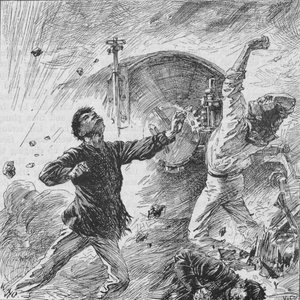 Die Granate explodierte unter ihren Bugkanonen, 1902 von William Heysham Overend