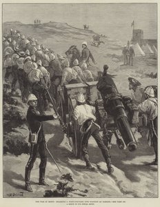 Der Krieg in Ägypten, Ziehen eines Vierzig-Pfünders in Position bei Ramleh
