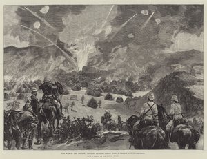 Der Krieg im Sudan, Kavallerie brennt das Dorf und Lager von Osman Digna nieder