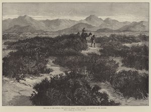 Der Krieg im Sudan, die Straße nach Sinkat, Ansicht der Landschaft von William Heysham Overend
