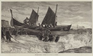 Die letzten Stürme, das Starten des Rettungsbootes in Brighton von William Heysham Overend