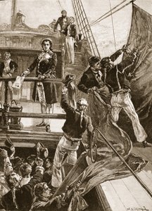 Die Meuterei in Spithead: das Einholen der roten Flagge auf der 