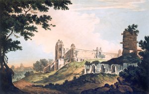 Ansicht der Moschee in Futtipoor Sicri, veröffentlicht 1785-88 von William Hodges