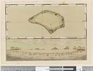 Seite 25b/a Karte und Profil von Palmerston Island von William Hodges