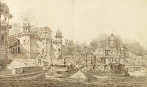 Ansicht eines Teils der Stadt Benares, ca. 1781