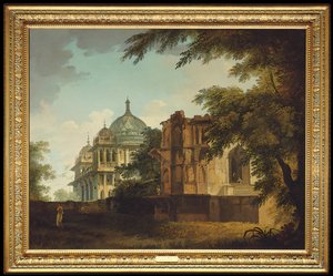 Ansicht einer Moschee in Mounheer von William Hodges